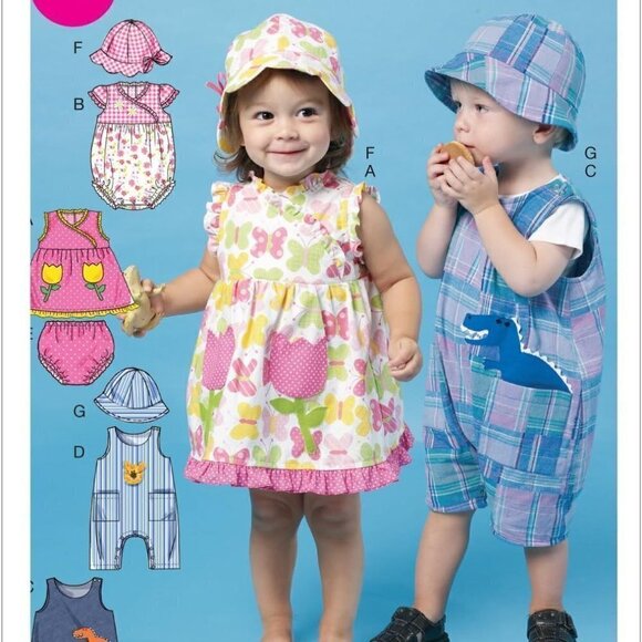 🛒 $6 Sewing Craft Pattern M6494 Infants' Dress, Rompers, Jumpsuit, Panties Hat - Picture 1 of 5